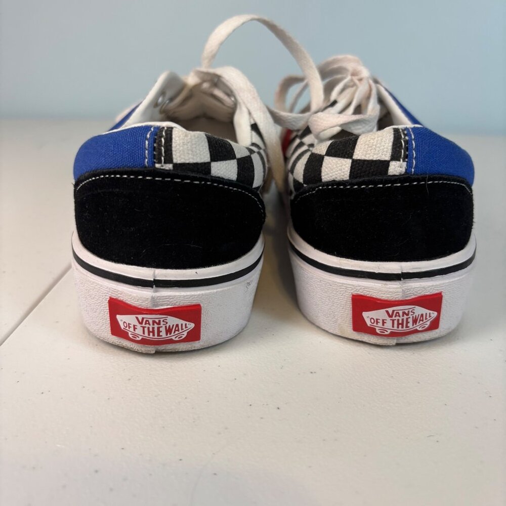 Vans Checkerboard Era Low Sneakers Blue Red Women’s 7.5 Men’s 6 EUC Skate Shoes - Picture 7 of 9